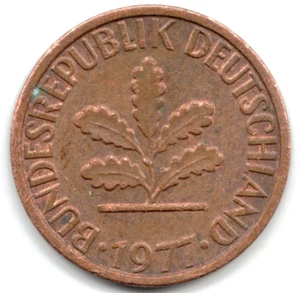 1977 F ONE PFENNIG FROM GERMANY ~ YOU GRADE IT ~ PLEASE SEE THE SCAN stk g-112 - Picture 1 of 4