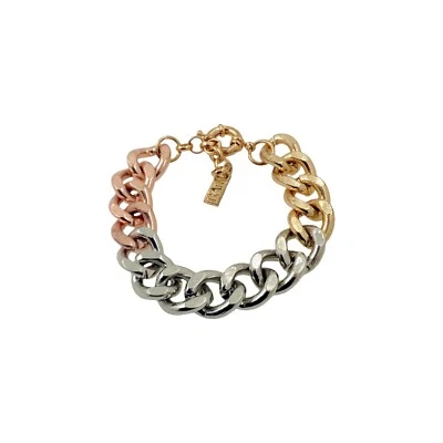 Brazalete grueso Luv AJ Popsugar oro rosa Ombré chapado en oro cadena cubana Miami Foto 1 de 4