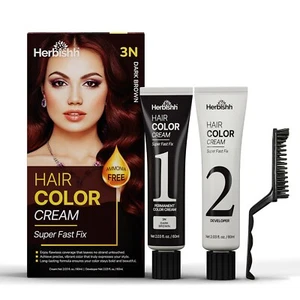 Herbishh Rapid Infusion Hair Color Cream - Dark Brown - Picture 1 of 7