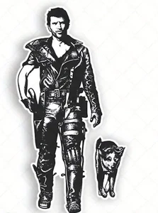Mad Max Vinyl Bumper Sticker Decal Featuring Max and His Dog - FREE POST - Bild 1 von 4