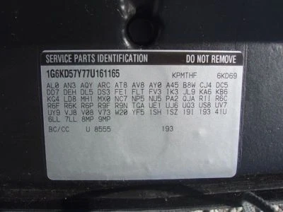 06 07 08 09 10 11 CADILLAC DTS AC COMPRESSOR W/O HOT CLIMATE PROVISIONS 658477 - Image 1 of 4