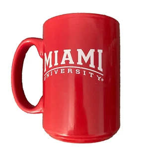 Miami University Oxford Ohio Coffee Mug, Official w/Tag, Red White - Picture 1 of 4