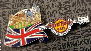 ONLINE UK FLAG OVER COUNTRY GUITAR BIG BEN STONEHENGE SHARD Hard Rock Cafe PIN - Picture 1 of 1