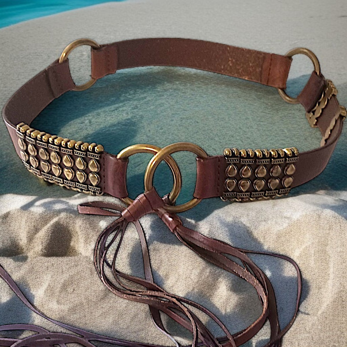 HERITAGE LEATHER FRINGE BELT ベージュ 60s Studded Fringe Belt – OMNIA