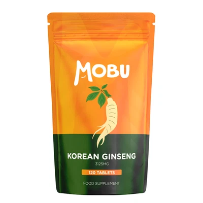 MOBU Korean Ginseng MAX 3125mg - 120 Tablets - Extra Potency Ginsenosides - VEGAN UK