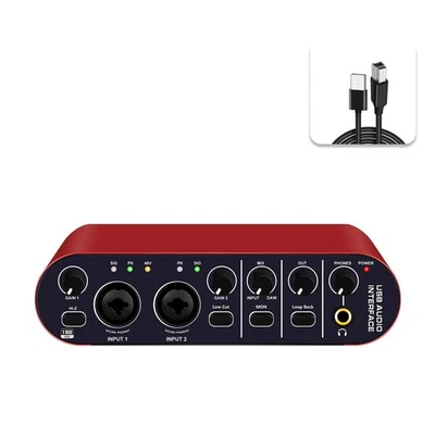 Professional USB Audio Interface: 24-bit/192kHz Sound Card with Loopback & +48V - Image 1 of 4