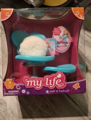 MUÑECA MY LIFE NUEVA COMO SILLA Y REPOSAPIÉS CON COJÍN Y CARGADOR Foto 1 de 4