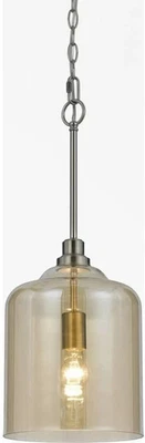 AF Lighting Vision 1-Light Pendant with Glass Shade, Soft Champagne - Image 1 of 2