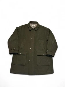 VTG 90s L.L Bean wool quilt lined full zip field chore coat olive green XL Tall - Picture 1 of 8