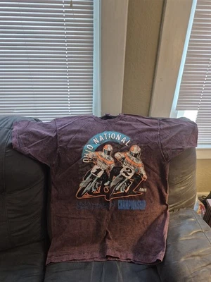 Винтажная футболка AMA для взрослых размер XL фиолетовая 1993 одинарный шов мотокросс - Изображение 1 из 4