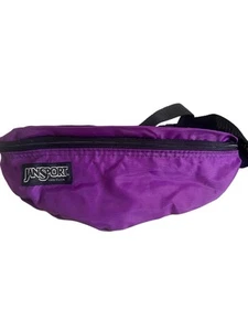 Riñonera vintage años 90 Jansport bolso de cadera púrpura nailon estilo cremallera doble cremallera - Imagen 1 de 5