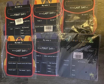 Lot of 6 First Day & Last Day of School Chalk Boards for Preschool Kindergarten - Image 1 of 3