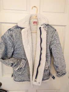 Levi Sherpa Jeansjacke San Francisco Medium USA Made 80er Trucker Vintage Acid Wash - Bild 1 von 10