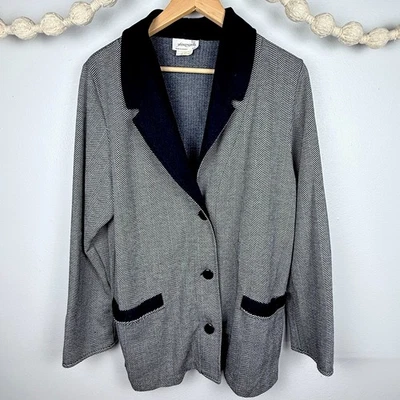 Blazer Weekender’s Chaqueta De Gran Tamaño Gris y Negro Talla Pequeña Retro Elegante Foto 1 de 4