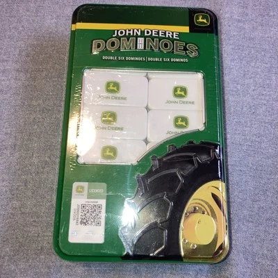 John Deere Double Six dominó obras-primas quebra-cabeças jogos lata colecionável novo - Imagem 1 de 4