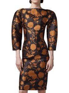 $3525 Versace Womens Floral Silk Blend Mini Cocktail Dress Black Size 48 / US 12 - Picture 1 of 7