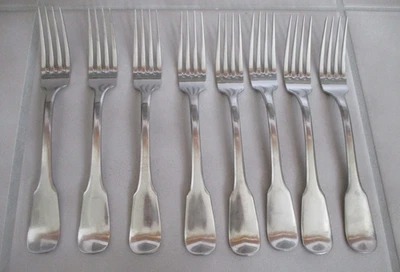 Juego de 8 tenedores de cena Lauffer Towle Chevalier 8 1/4" acero inoxidable Japón 18/8 Foto 1 de 4
