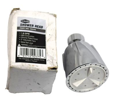 Cabezal de ducha EZ-Flo 1,8 GPM ABS construcción acabado placa cromada 2" cara 15046 Foto 1 de 4