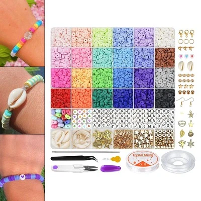 Polymer Clay Beads Metal Bead Open Jump Rings Multicolor 20cmx19cmx2cm - Image 1 of 4