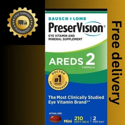 Bausch + Lomb PreserVision AREDS 2 210 Soft Gels New Sealed Fast & Free shipping