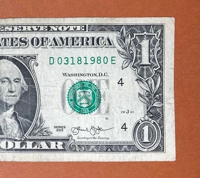 March 18, 1980 (D 03181980 E) Birthday Note $1 One Dollar Bill - Image 1 of 3