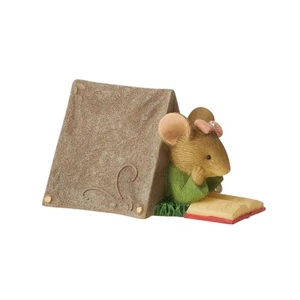 Enesco Tails with Heart Happy Camper Ghost Story Mouse Mini Figurine 1.54 Inch - Picture 1 of 6