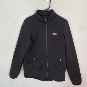 L. L. Bean Womens M Reg Fleece Sweater jacket Brown Full Zip Pockets - Picture 1 of 12