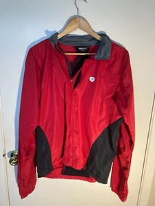 PEARL IZUMI WOMEN’S LIGHTWEIGHT ZIP WINDBREAKER JACKET RED BLACK LARGE - Picture 1 of 6