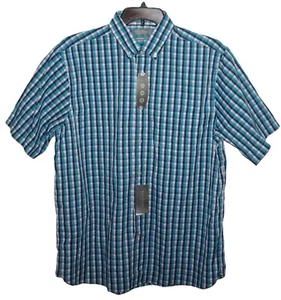 Camisa corta Daniel Cremieux Signature Performance Slv L verde azulado elástica nueva con etiquetas DSS493 - Imagen 1 de 4