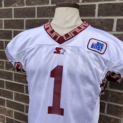 Винтажная белая стартовая футболка Boston College No1 команды профессионального покроя выпущена 1997 - Изображение 1 из 4