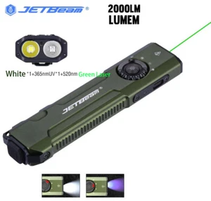 JETBEAM Green Laser+White+UV 365nm 3 in 1 LED USB Rechargeable EDC Flashlight - Picture 1 of 53