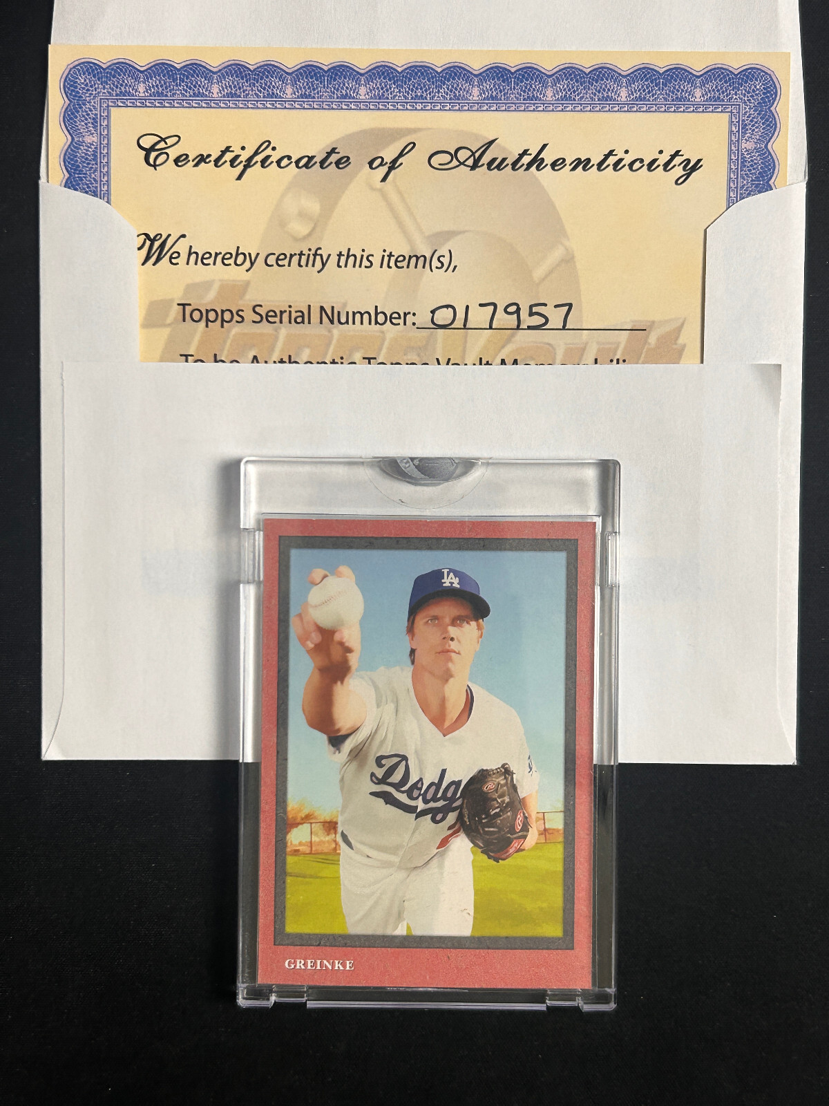 2014 Turkey Red Topps Vault Blank Back 1/1 w/ COA Zack Greinke Kansas City Royal