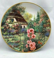 Franklin Mint Heirloom Recommendation Hollyhock Cottage Decorative Plate