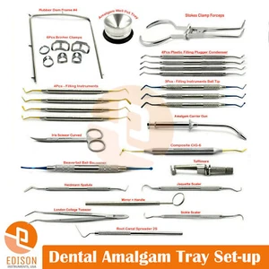 31 piezas Kit de configuración de compuestos dentales de amalgama instrumentos operativos para dentista de relleno - Imagen 1 de 18