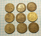 Lot 9 Rare Soviet Coins 2 Kopecks Before Monetary Reform, USSR Coins, Collection