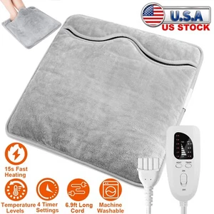 Washable Electric Heated Foot Warmer Heating Pad with Temperature Settings Mat - Picture 1 of 10