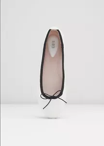 Bloch Womens Nashira Ballet Flats in White/Black Leather EU 38/US 7.5 New In Box - Picture 1 of 7