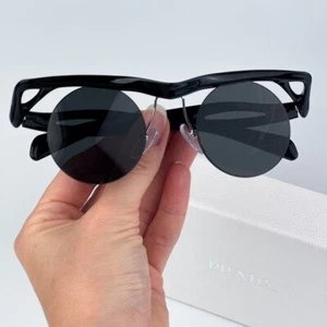 Prada Damen Sonnenbrille schwarz dunkelgrau rund PRA24S 1AB5S0 BRANDNEU - Bild 1 von 14