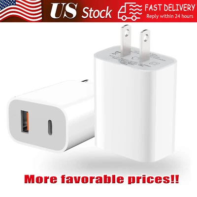 For iPhone 14 13 12 11 XR 8 20W Fast Charger Block USB Type C Wall Power Adapter - Image 1 of 4