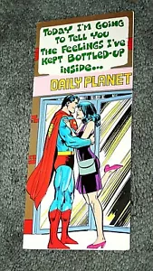 Biglietto Auguri San Valentino Originale DC Comics Superman 1978 NOS Nuovo Mark 1 #31 - Foto 1 di 3