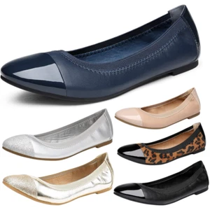 Women Slip On Ballet Flats Shoes Close Toe Casual Dress Shoes - Picture 1 of 26