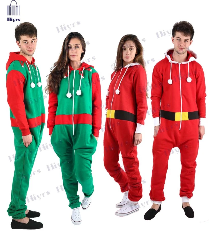 Womens Santa Onsie1 Ladies kids unisex Elf Onsie1 pyjama Party New ONE PIECE - Image 1 of 1