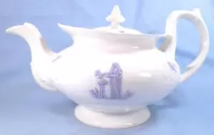 Wedgwood Teapot Jasperware Roman Greek Figures Porcelain Antique As Is - Picture 1 of 12