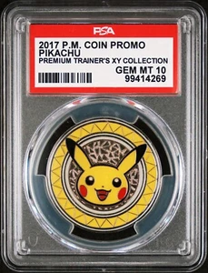 Pikachu PSA 10 Metal Coin 2017 Pokemon Premium Trainer's XY Collection - Picture 1 of 2