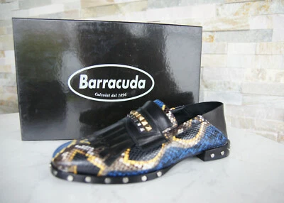  BARRACUDA Gr 38,5 Slipper Halbschuhe Fransen Schuhe Python NEU ehem UVP 360 € - Bild 1 von 4