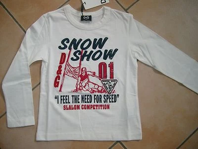 (C324) Dolce & Gabbana Boys Shirt mit Logo Stickerei Ski Druck & Aufnäher gr.104 - Bild 1 von 3