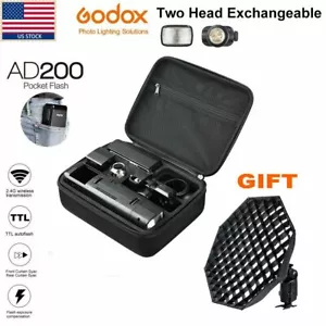US Godox AD200 TTL HSS 1/8000s 200W Speedlite Strobe Flash f Canon Nikon SONY - Picture 1 of 12