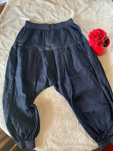 Vintage 90’s MC HAMMER Pants Parachute Denim L Homemade - Picture 1 of 2
