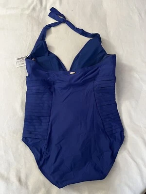 NEW Calvin Klein Swimsuit Women's One Piece Atlantis CK Swimsuit Blue Size 14 - Image 1 of 4