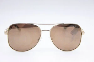 Michael Kors Chianti Gold Aviator Sunglasses Scratched Lens Loose 58-15-140 - Picture 1 of 7